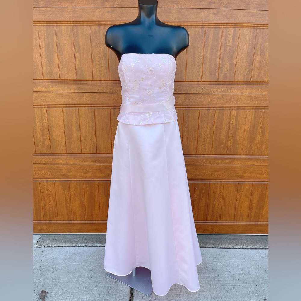 Gunne Sax Jessica McClintock Size 9/10 Prom Dress Pastel Pink Sequin Glinda